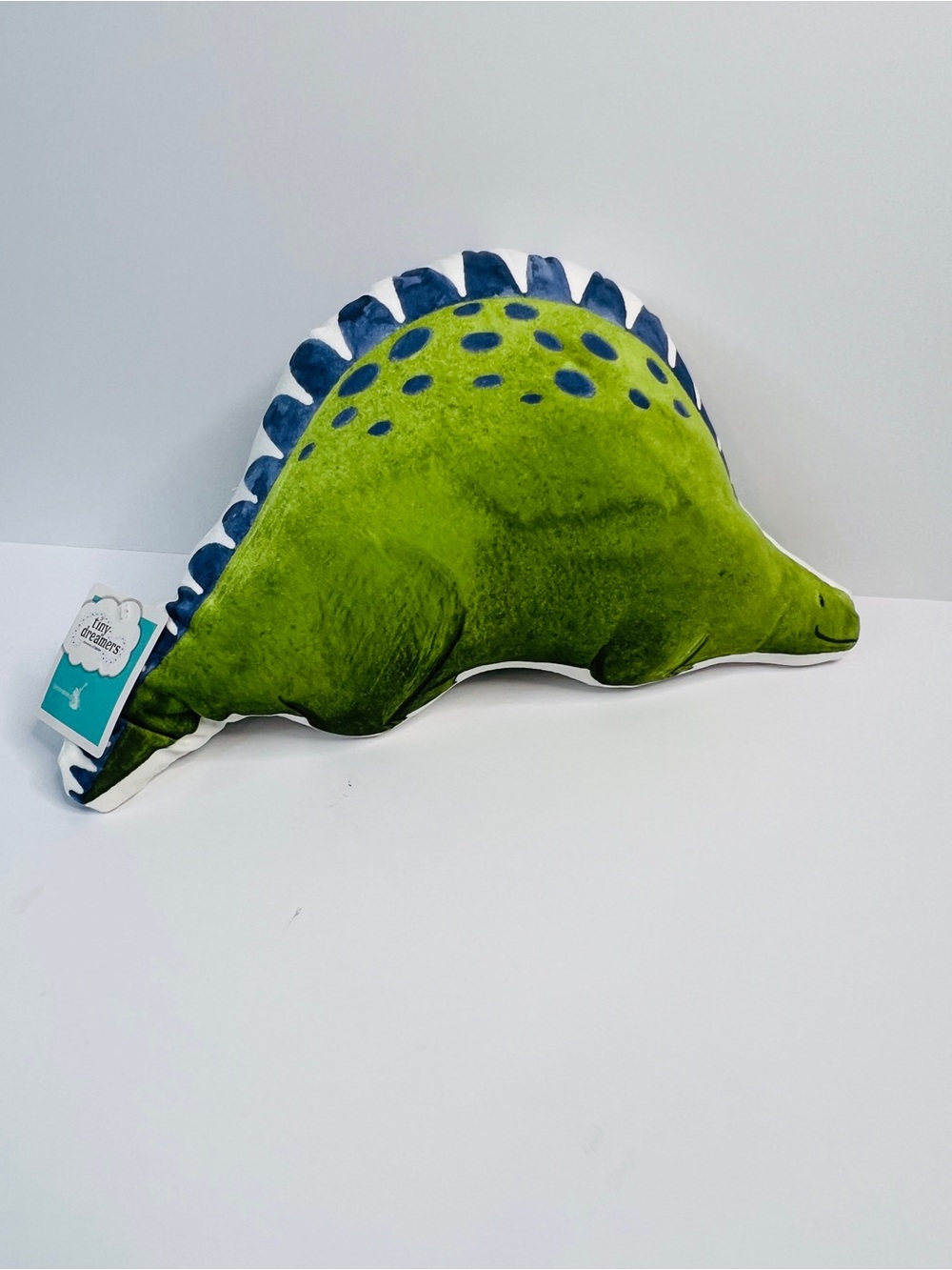 Tiny Dreamers Blue and Green Dino Plush Decorative Pillow